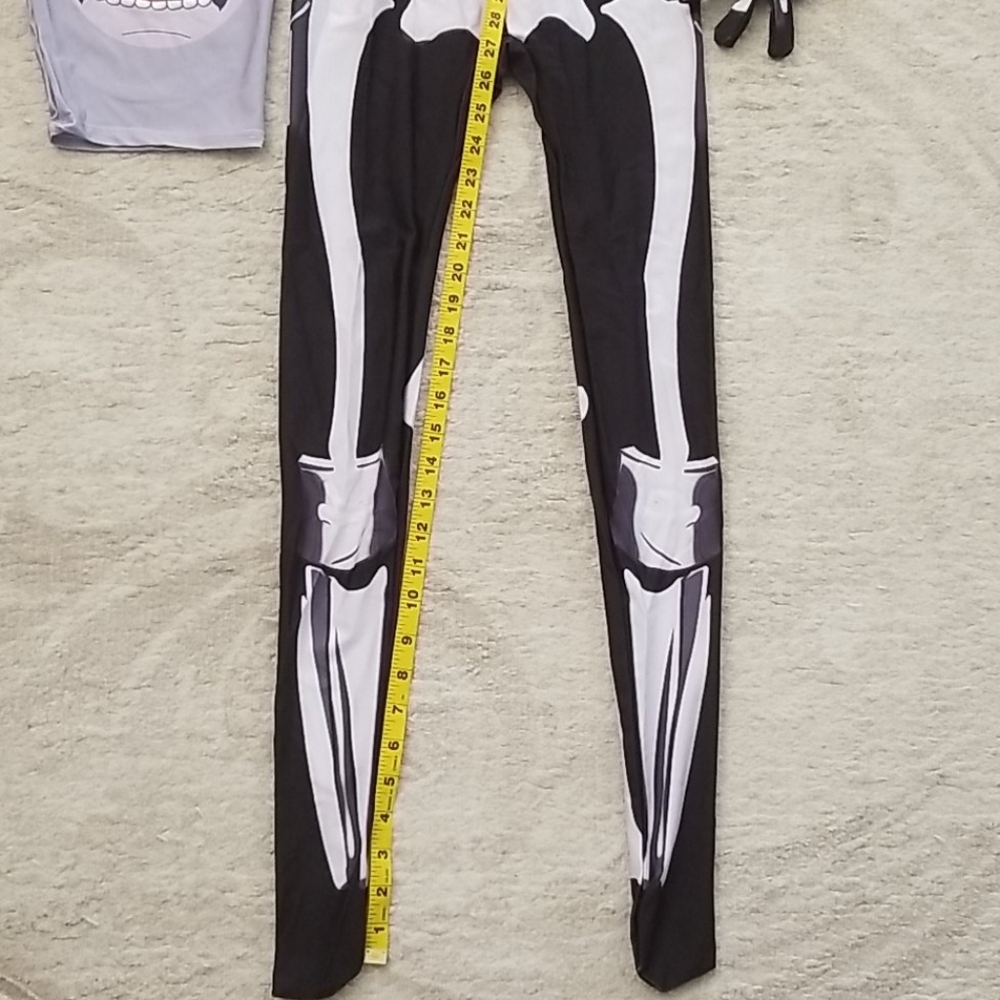 Kids Halloween Skeleton Bodysuit, L - Picture 4 of 6